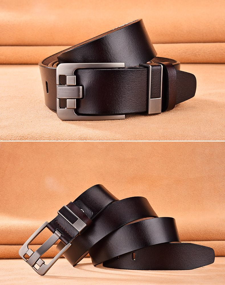 HEIßER Gürtel Männlich Mode Herren Designer Rindsleder Gürtel für Jeans Echtlederband Dornschließe Übergröße 140 150 160 170cm_voghion.com