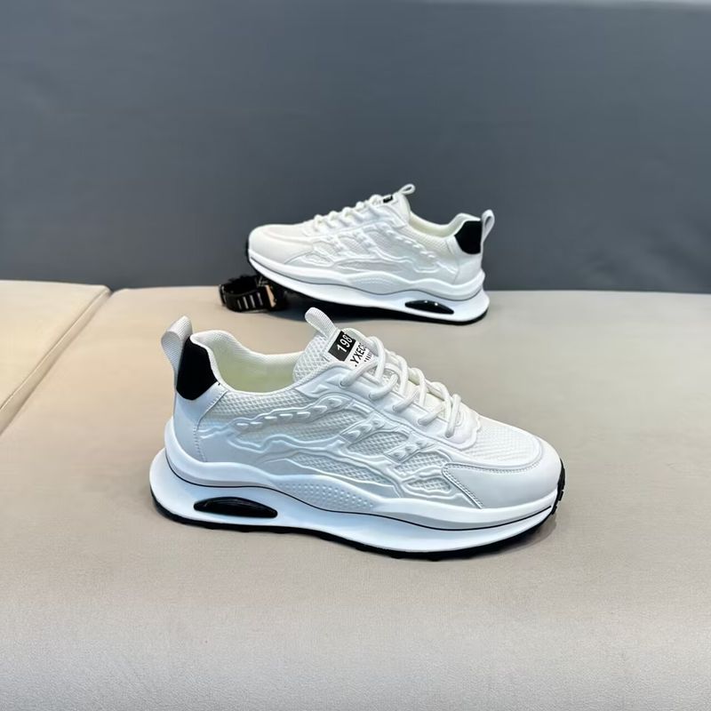 Sommer Neue atmungsaktive Mesh-Schuhe mit dicker Sohle, die die Höhe erhöhen, weiße leichte und vielseitige, lässige, trendige Papa-Schuhe_voghion.com
