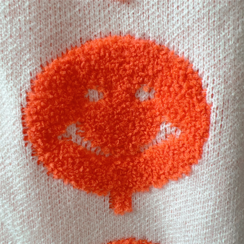 Pull à manches longues et col rond, décontracté, mignon, smiley floqué, épais et chaud, nouvelle collection automne et hiver_voghion.com