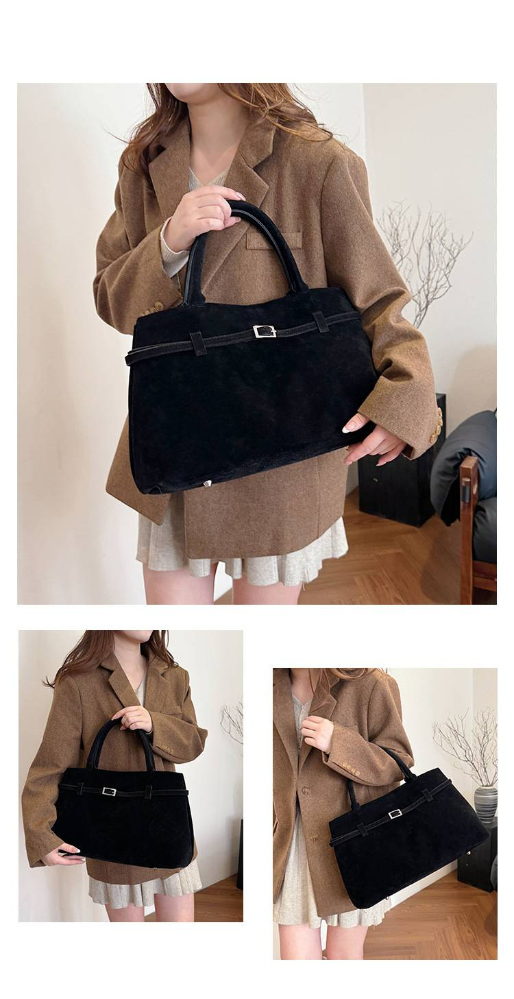 Damentaschen Große Kapazität Wildleder Matte Tote Vintage Tote Schultertasche_voghion.com