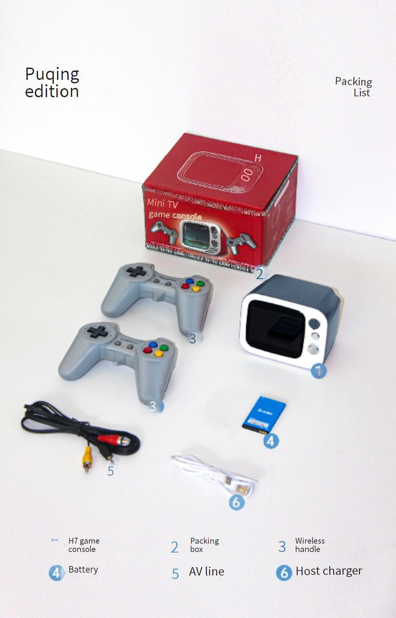 Videogameconsoles H7 Retro Mini TV-gameconsole Twee spelers Draadloze thuis-tv-gameconsole Tafelset Trendy cadeau_voghion.com