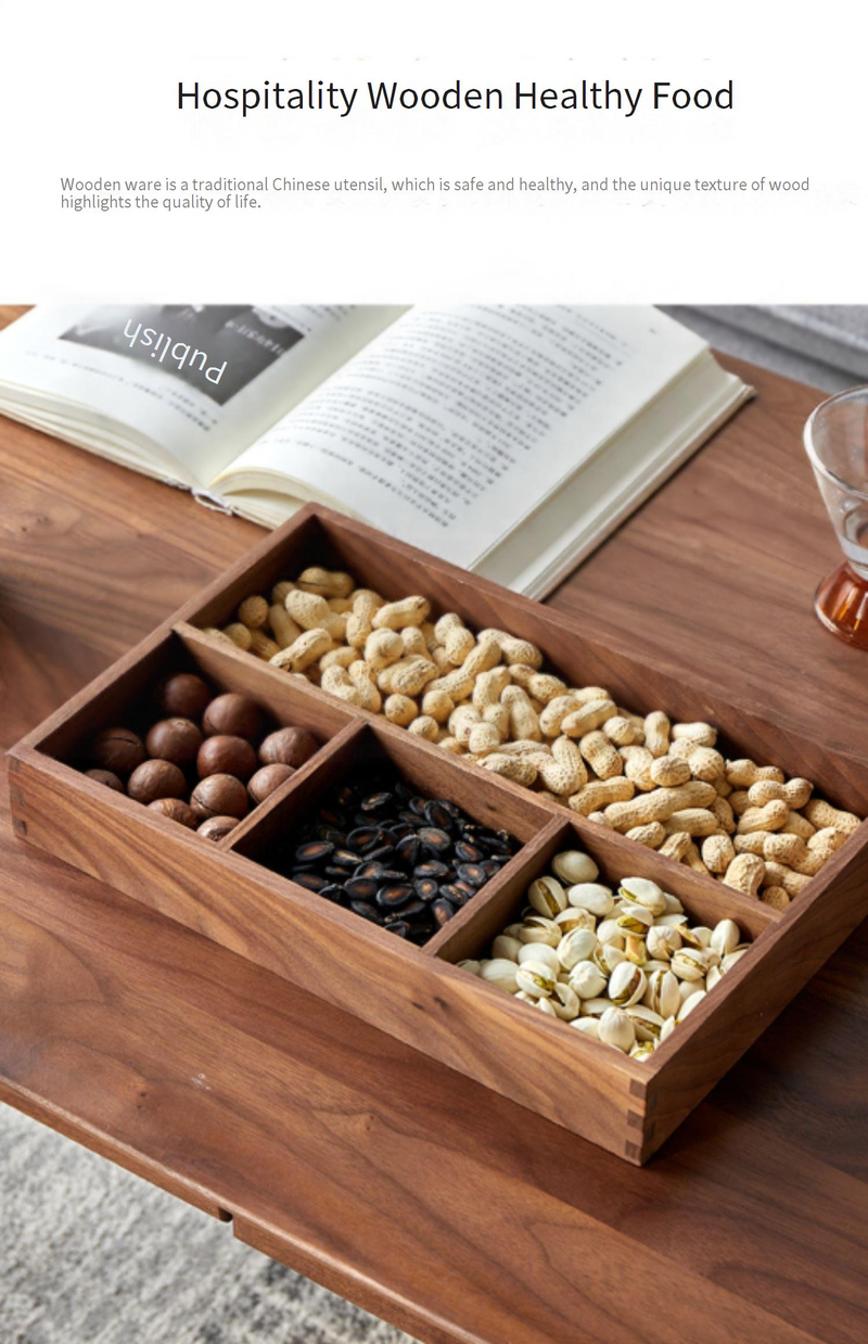 Solid Wood Entryway Organizer - Desk Tray For Keys Jewelry Cosmetics & Stationery Multi-Purpose Storage Box For Home & Office_voghion.com