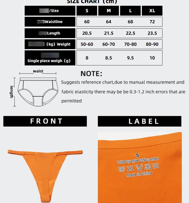 KSS/SECRET 5-pack, Seamless, Ice Silk, Plus-size, Sexy, Comfortable, Breathable Briefs For Girls With Thin Straps._voghion.com