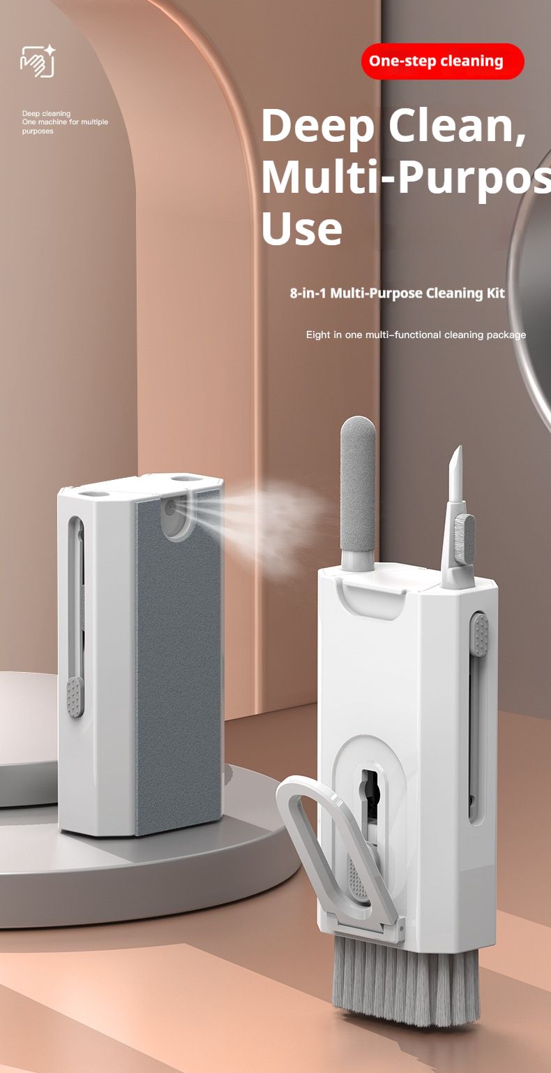 Multi-Function Cleaning Kit – 8-in-1 Screen & Electronics Cleaning Tools With Microfiber Cloth & Precision Brushes (Universal For All Devices)_voghion.com
