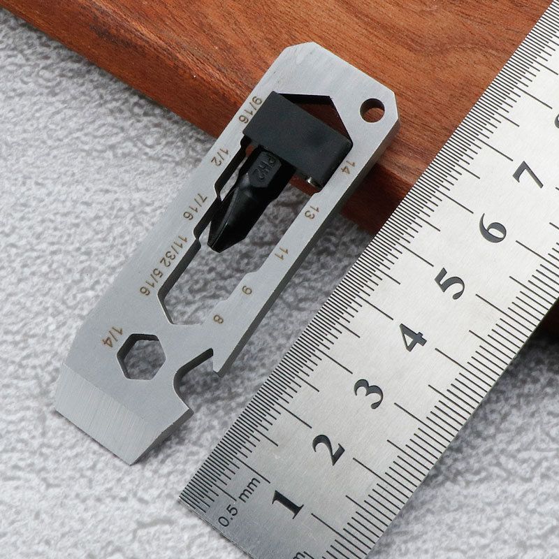 Multifunctional Outdoor Portable Multi-Shaped Keychain Bottle Opener Camping Stainless Steel Creative Tool Card_voghion.com