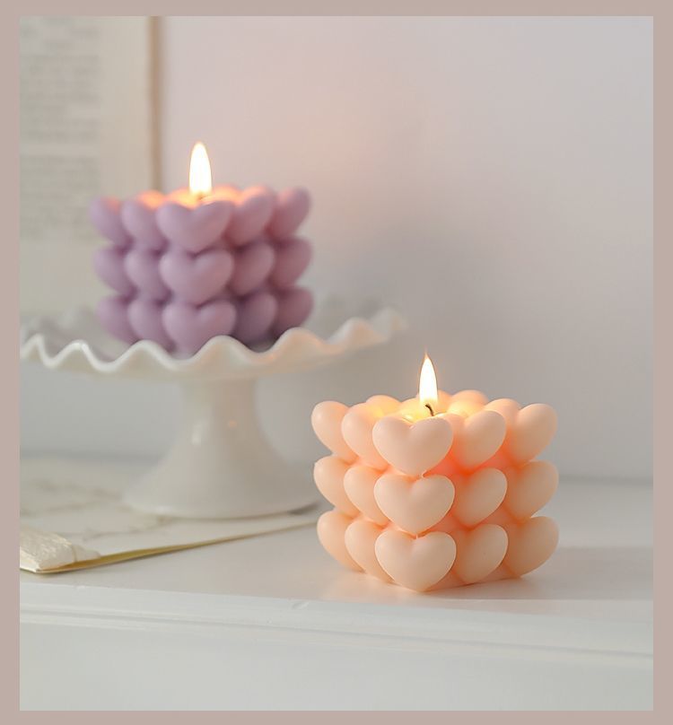 Heart Cube Aromatherapy Candle Creative Ins Style Internet Celebrity Incense Decoration Photo Studio Romantic Atmosphere_voghion.com