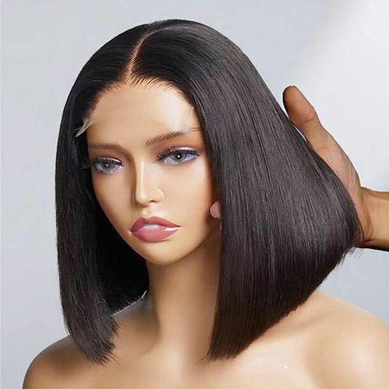 4*4 lukning paryk Transparent Lace12A Vietnam dobbelttrukne knogle lige Bob menneskehår parykker_voghion.com