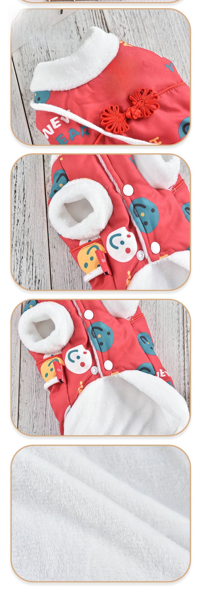 I produttori forniscono vestiti per cani con faccina sorridente per capodanno, vestiti per cuccioli, Teddy Corgi, vestiti in pile polare per animali domestici_voghion.com