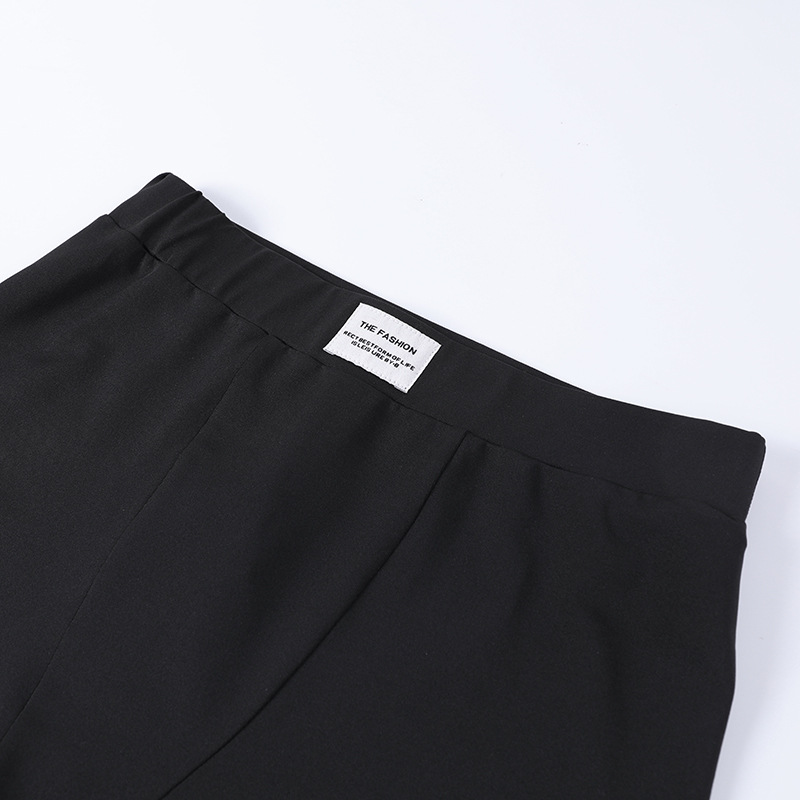 Completo sportivo alla moda in due pezzi da donna, girocollo a maniche lunghe, a tre punti, girocollo in maglia_voghion.com