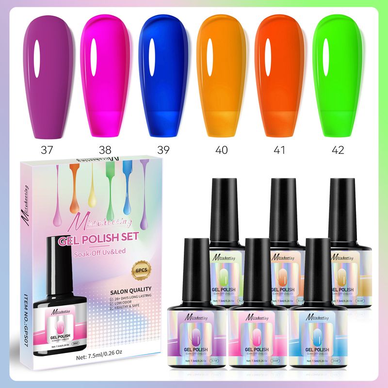 Art 6-Color Nail Polish Seasonal Transparent Series Trendy Colors Small Phototherapy Gel Set_voghion.com