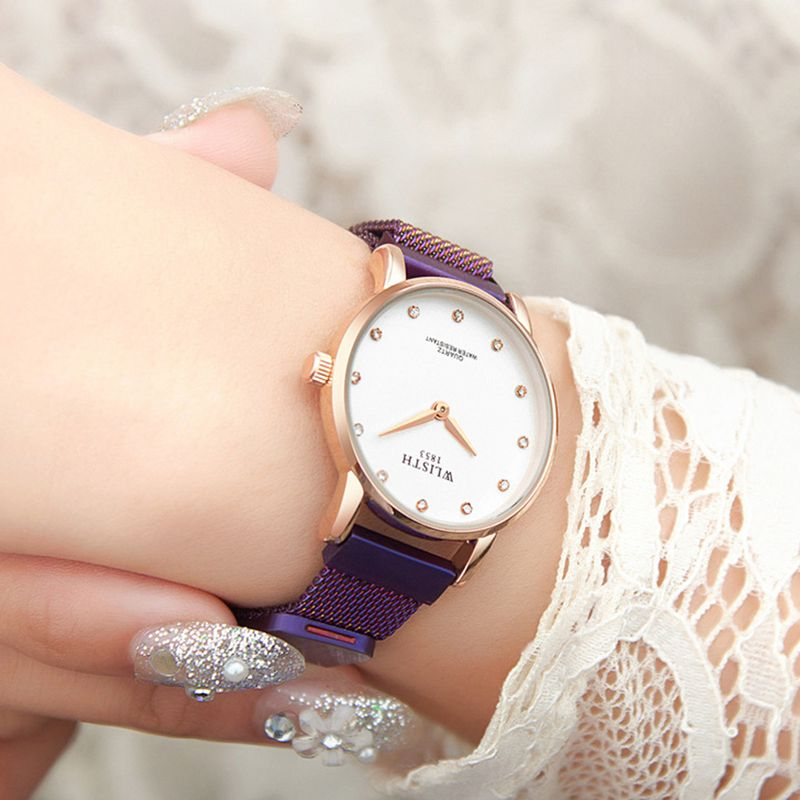 Yamaler WLISTH Orologio al quarzo da donna con quadrante rotondo impermeabile semplice e impermeabile_voghion.com