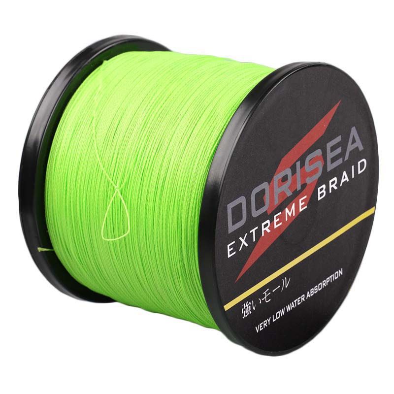 Dorisea fluoreszkáló zöld Dyneema PE szőtt horgászzsinór, többszálú, 1000 m, 6-100 font_voghion.com