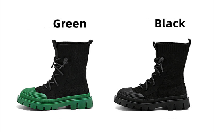 YISHEN Flickor Stövlar Strumpor Skor Snörning Barnstövlar Andas Elastisk Flygande Stickning Chunky Skor Modestövlar för barn_voghion.com