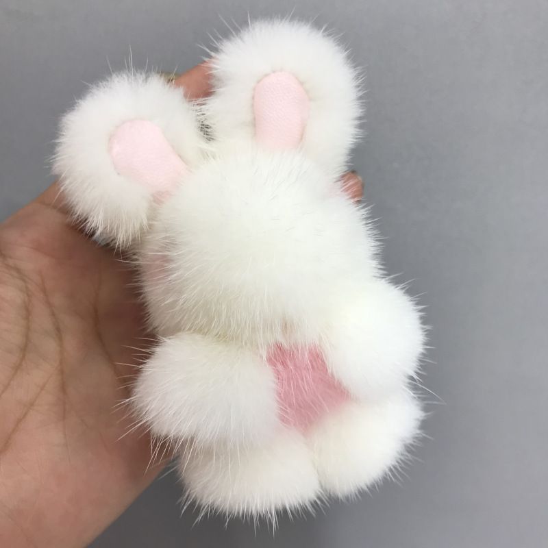 Neu Nerz Pelz Kaninchen Tote Kaninchen Anhänger Lange Ohr Jade Kaninchen Keychain Zubehör Anhänger Ewige Blume Zubehör Tasche Hängen_voghion.com