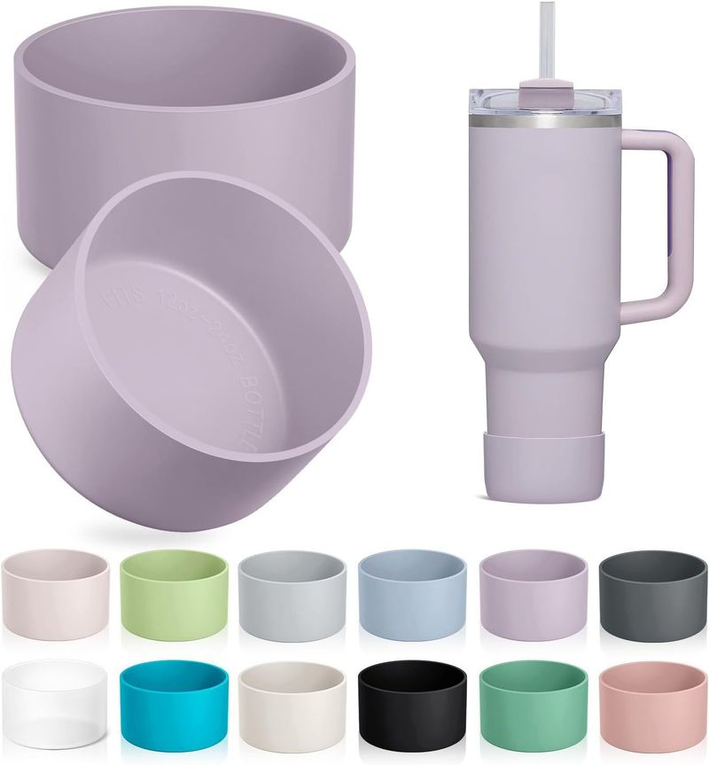 Custodia universale in silicone per bicchieri - Copertura protettiva antiscivolo per bicchieri e tazze per ghiaccio (7,5 cm, 15 colori)_voghion.com