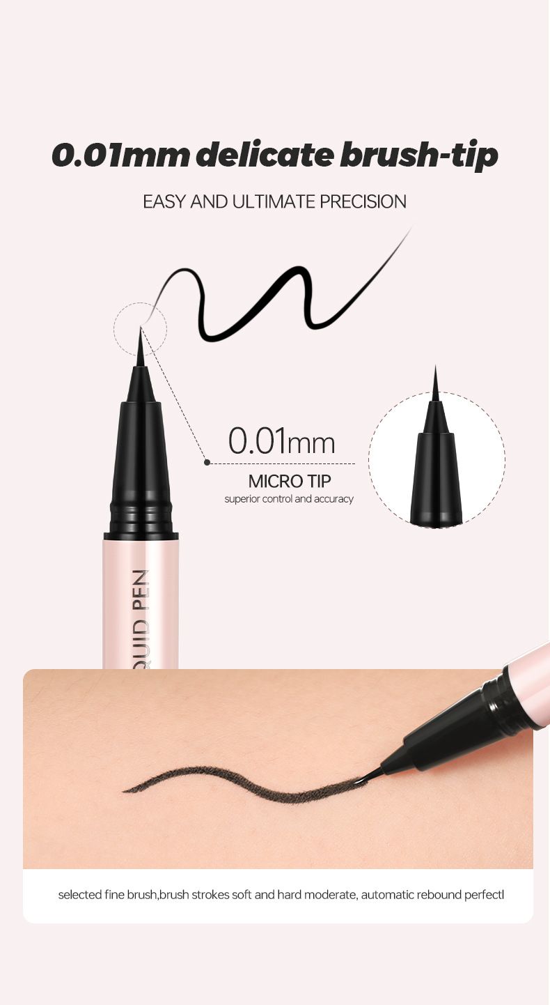 Wasserfester, langanhaltender schwarzer Eyeliner-Stift, wischfestes Augen-Make-up, Pudaier Eyeliner-Stift für alle Hauttypen_voghion.com