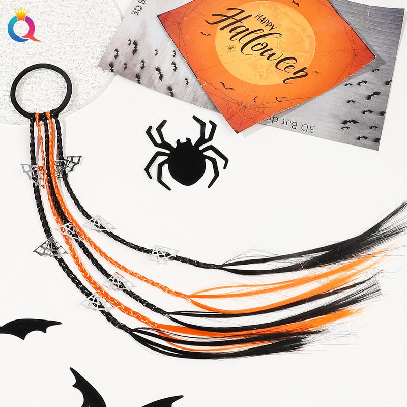 Helovīna parūka ķirbju matu virve sikspārņa galvas virve gumijas lente pīti mati sieviešu galvas saite matu aksesuārs_voghion.com