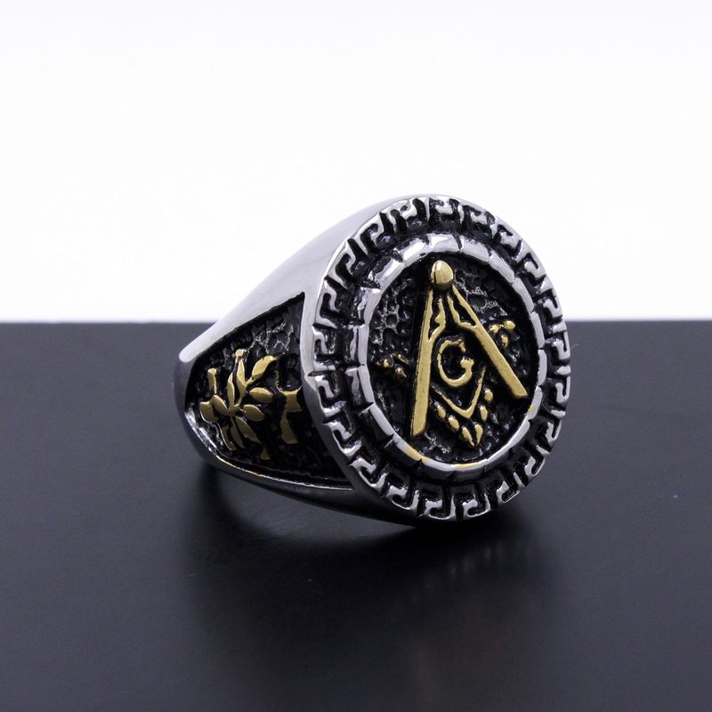 New minimalist titanium steel personalized trendy men's pattern rock versatile ring accessory_voghion.com