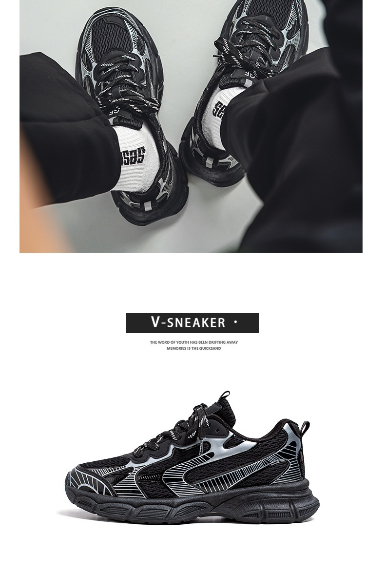 Men S Shoes Spring And Autumn Sports Running Thick Bottom Mesh Breathable Fashionable Trendy Daddy Niche Design Casual_voghion.com