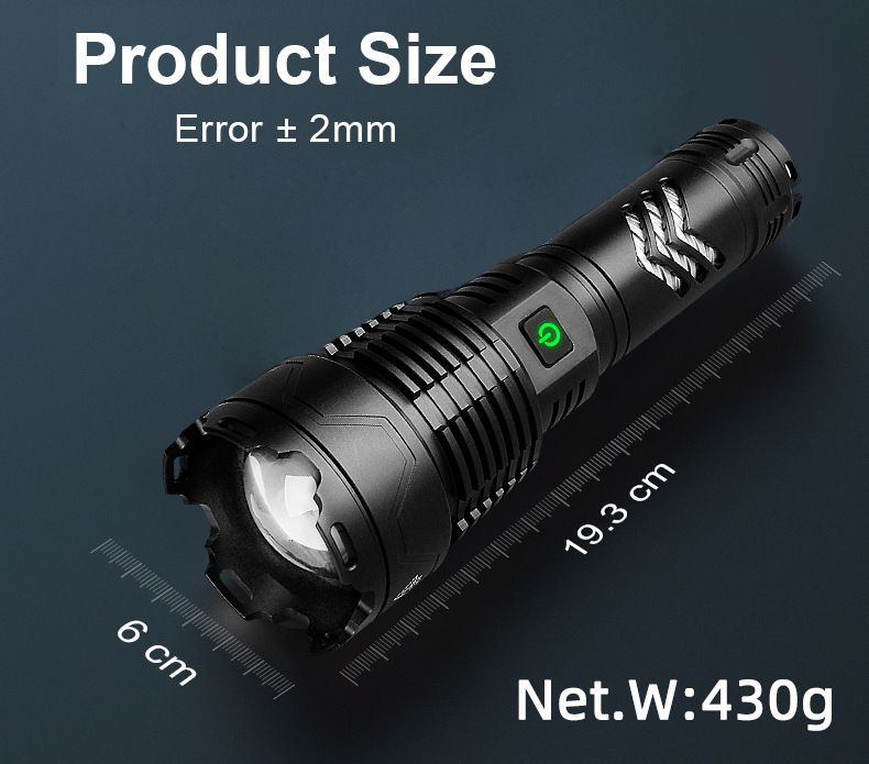 xhp199 Xhp160 With Power Bank Type-C Fast Charging Outdoor Strong Light Tactical Flashlight_voghion.com