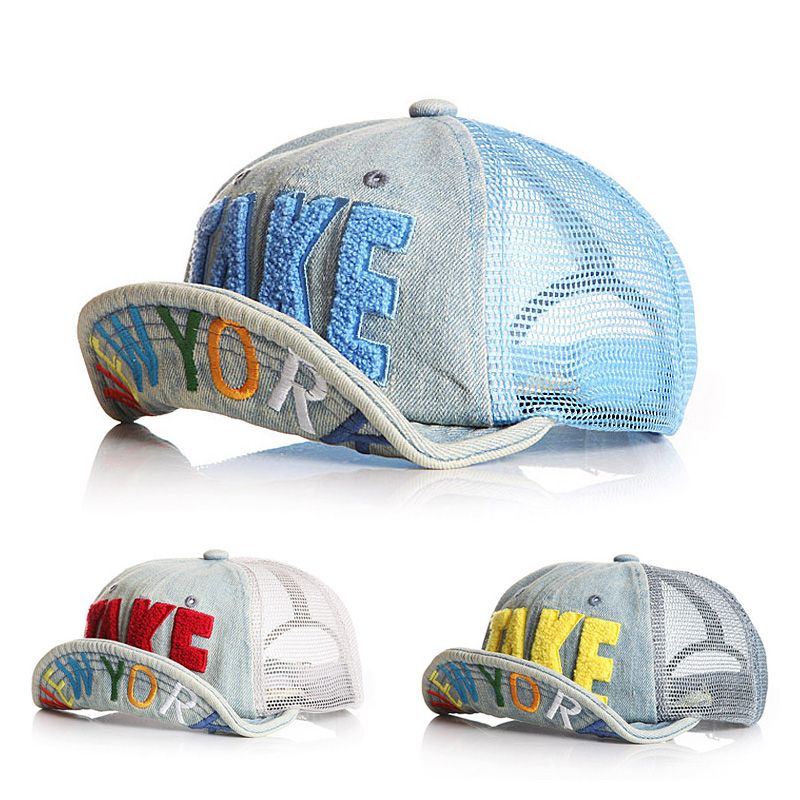 Gorras de béisbol de verano para bebé, de malla vaquera, ajustables, de hip hop, para niñas de 2 a 6 años, novedad_voghion.com