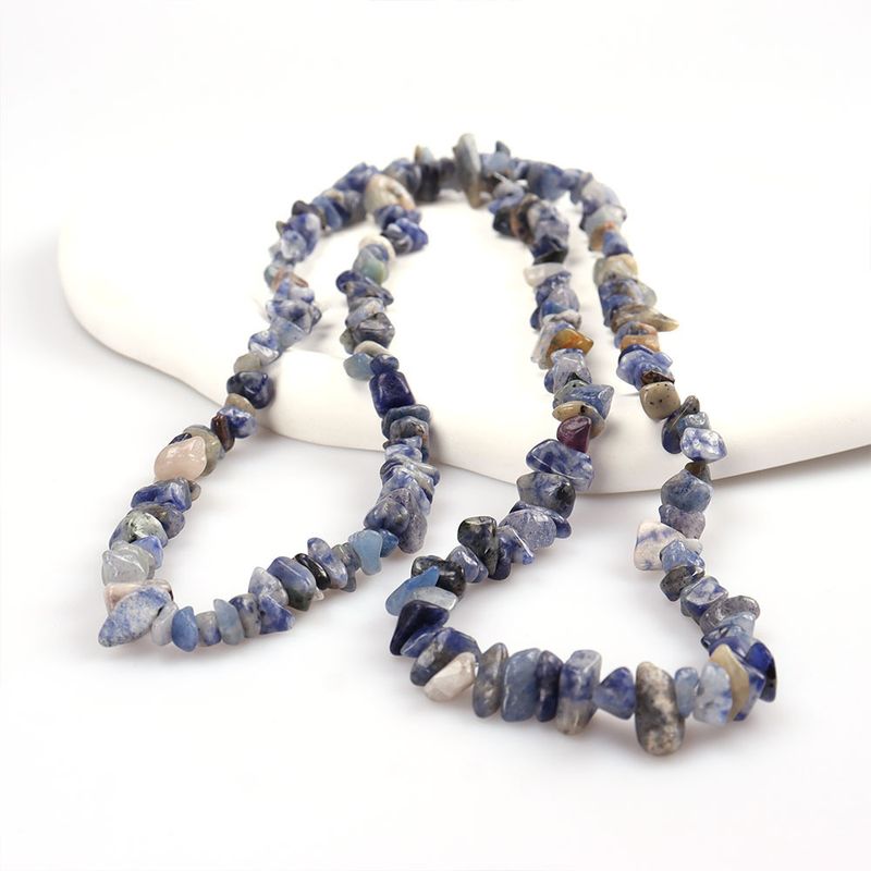 Collana di perline di ghiaia di agata naturale - Perline punzonate da 8-10 mm con catena regolabile da 24 pollici, gioielli curativi fai da te per la creazione di braccialetti_voghion.com