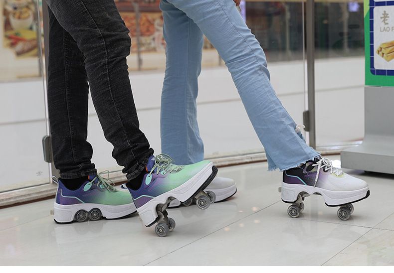 Roller Skates, Roller Skates, Double Row Wheel Shoes, Deformed Shoes For Children And Teenagers_voghion.com