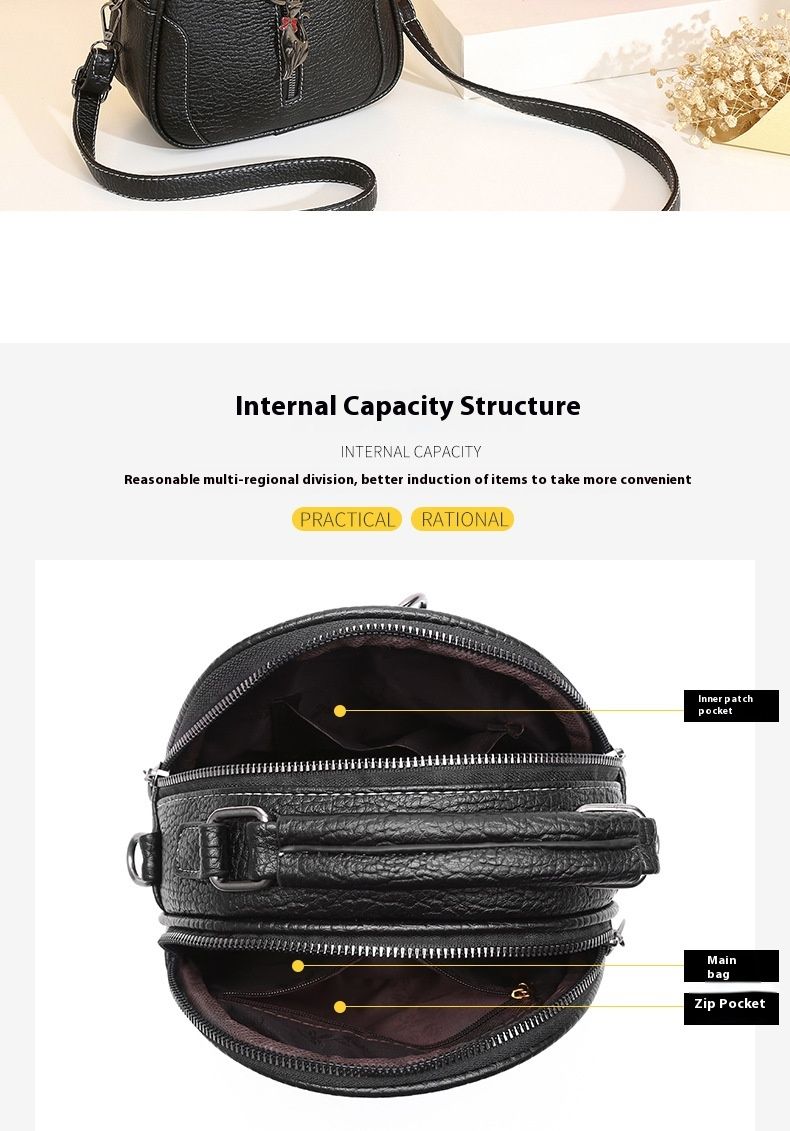 Borsa piccola portatile per pendolarismo da donna, rotonda, alla moda primaverile, nuova e carina, con ciondolo a tracolla, alla moda primaverile del 2024_voghion.com