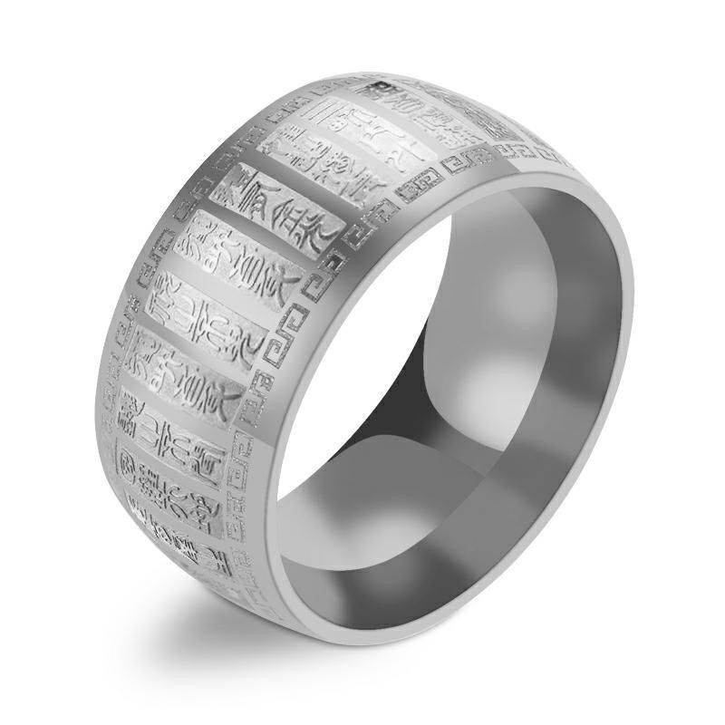 Anello personalizzato in acciaio al titanio Taiyi Golden Curse Taiji Bagua Yin Yang Totem, gioiello da uomo di grande successo_voghion.com