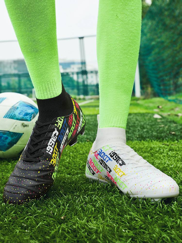 Fußballschuhe High Top Training Jugend Fußballschuhe Kinder Fußballschuhe Schwarz_voghion.com
