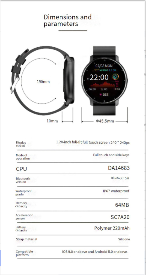 Slimme polsbandjes Smartwatch hartslag bloeddruk slaapmonitoring stappenteller afstandsbediening foto Bluetooth-armband_voghion.com
