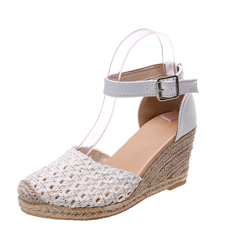 Women's Shoes Spring And Summer New Large Size Braided Rope Wedge Sandals_voghion.com