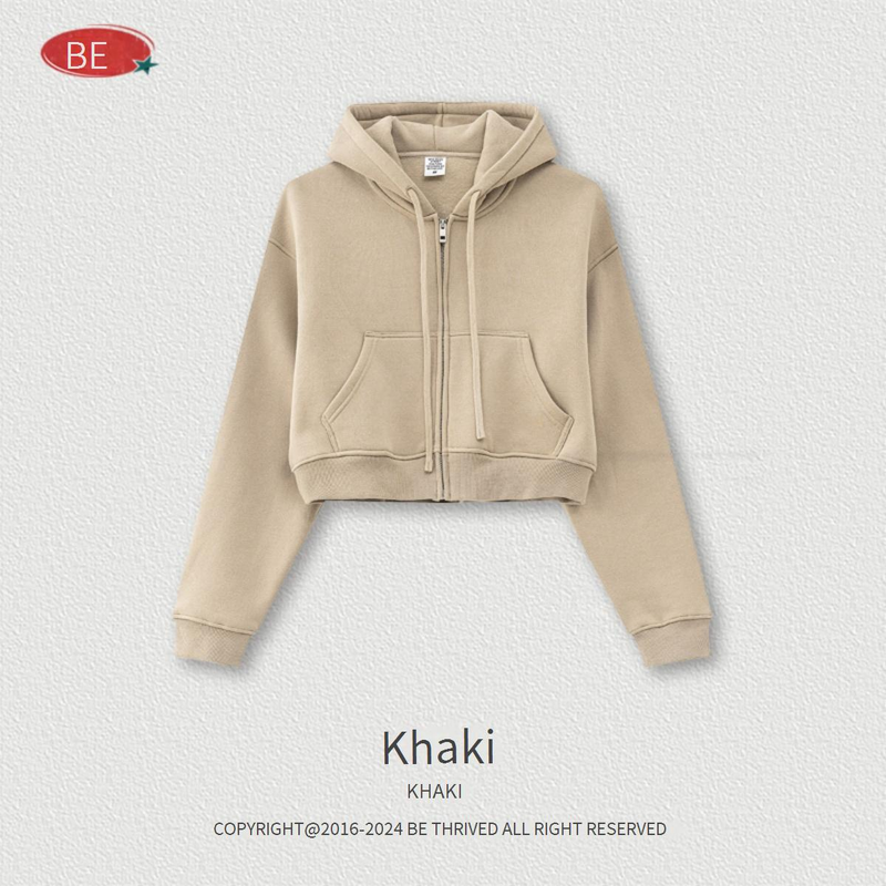 Retro-Hoodie mit Reißverschluss für Damen – Übergroßer, kurzer Pullover mit Fleecefutter, Streetwear-Freizeitjacke für Herbst und Winter_voghion.com