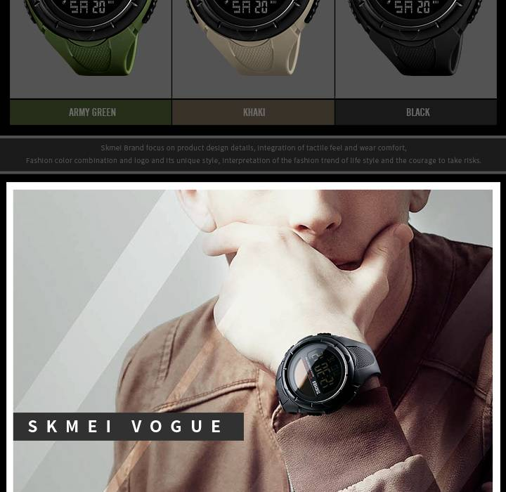 14050 Solarbetriebene Smartwatch mit Zeit, Stoppuhr, Wochenanzeige, Alarm, Datum, EL-Hintergrundbeleuchtung, 50 m Wasserdichtigkeit, 12/24-Stunden-Format_voghion.com
