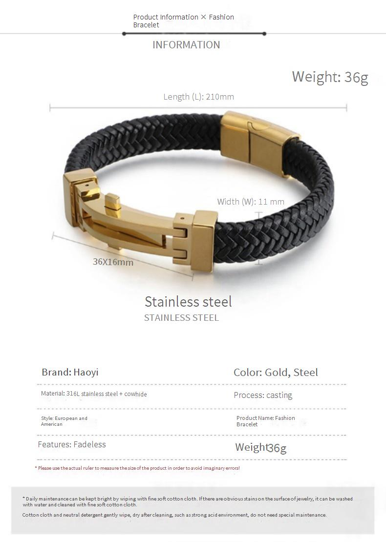 Bracciale geometrico in acciaio al titanio da uomo - Bracciale alla moda in acciaio inossidabile per casual e viaggi - Regolabile 19 cm/21 cm_voghion.com