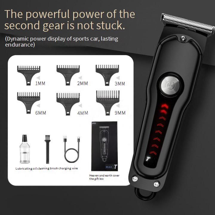 Professional Hair Clipper For Men - Cordless Rechargeable Barber Trimmer With Self-Sharpening Stainless Steel Blades, Low Noise, Waterproof Design_voghion.com
