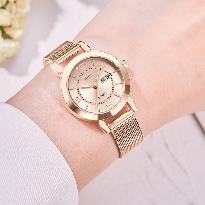 Dual - Calendar Fully Automatic Waterproof Luminous Women's Luxury Watch_voghion.com