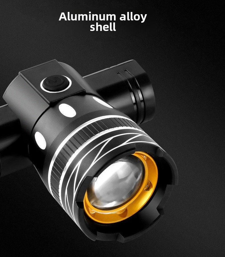 Hegyi kerékpár kiegészítők kerékpár T6 fényszóró USB töltés erős fényű teleszkópos zoom fényszóró fényes LED figyelmeztető lámpa_voghion.com