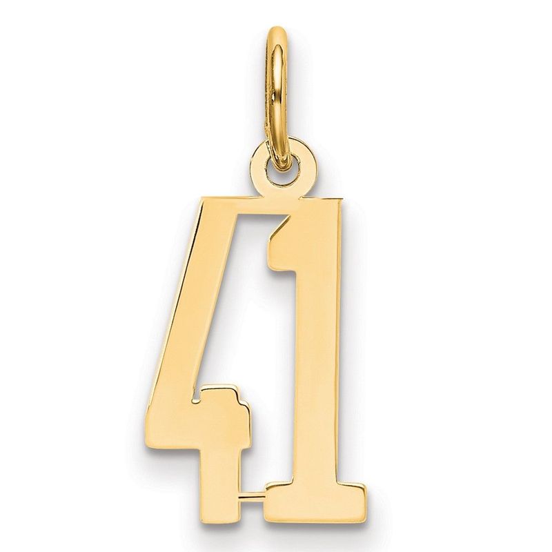 14k Small Elongated Number 41 Charm_voghion.com