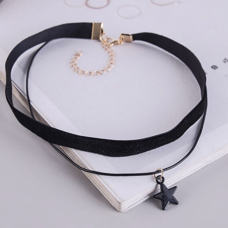 Gargantilla Veet de cadena de color dorado de doble capa lista para usar, collar corto de mariposa de moda para mujeres, niñas, estudiantes, estética gótica_voghion.com