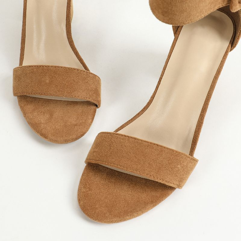 Round Toe Thick Heel Side Empty Heels_voghion.com