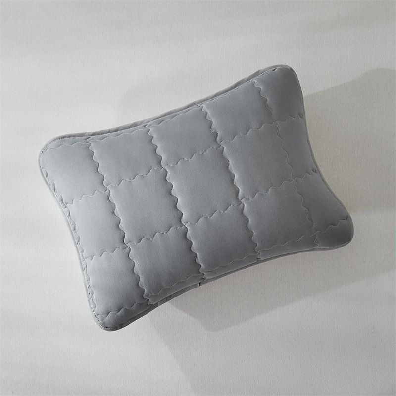 Modern Minimalist Geometric Quilted Bedding Set - Soft Brushed Polyester, Solid Colors, Multiple Sizes (173x229cm To 264x229cm)_voghion.com
