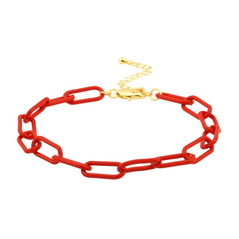 New Colorful Bohemian Style Spray Paint Copper Anklet Simple Creative Gold Plated Beach Trendy Foot Jewelry_voghion.com