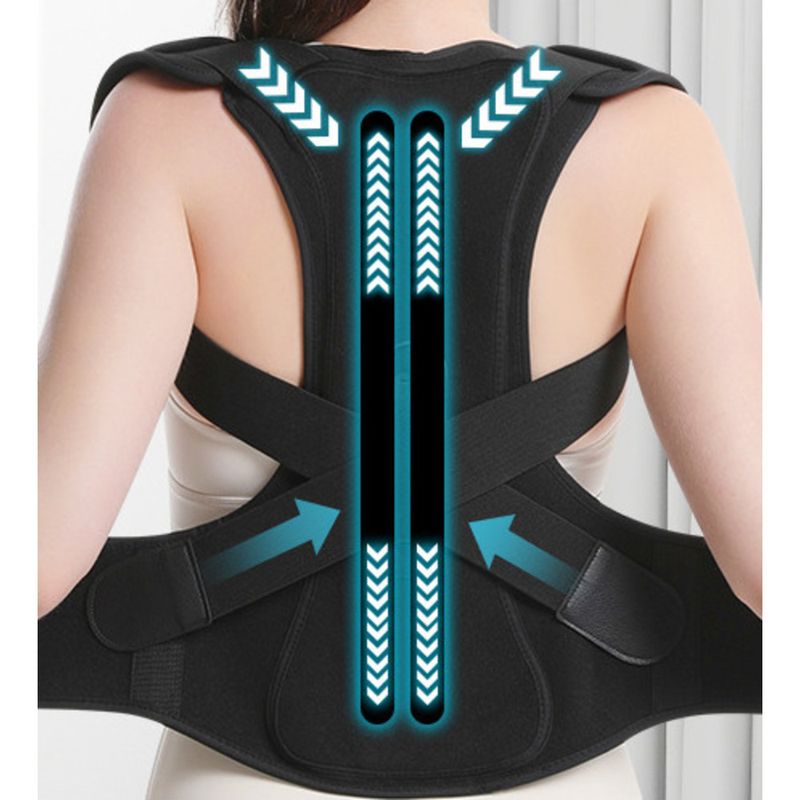 Back open shoulder straight with hunchback correction for adult spine sitting posture, back strap compression support_voghion.com