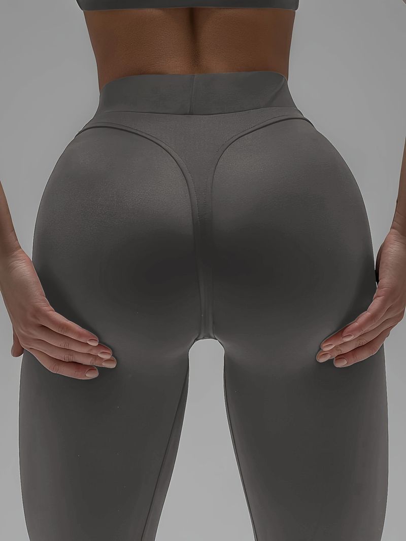 Siyah Seksi Yüksek Bel Buruşuk Tayt Kalın Egzersiz Popo Kaldırma Büyük Beden Tayt Kadınlar İçin Yoga Pantolonu_voghion.com