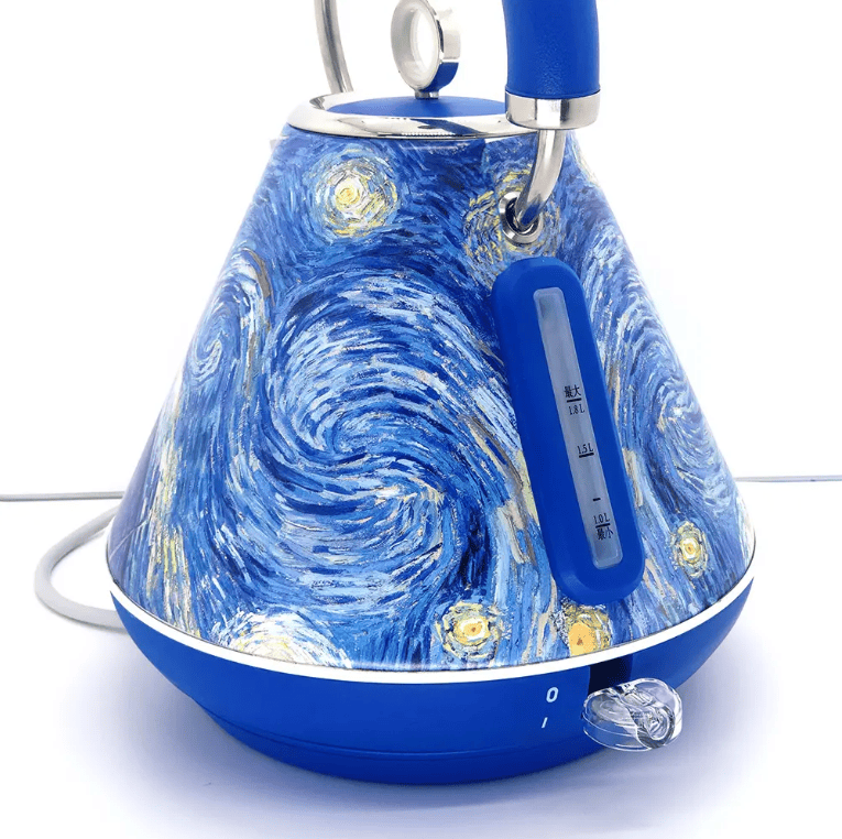 PS868P 1.8L Rapid Boiling Electric Kettle, Wave Flower Electric Kettle STRIX Controller + Water Level Indicator 2200W SUS304 No BPA LED Light Wide Drain Design Water Filter Kettle Spout With Add-on_voghion.com