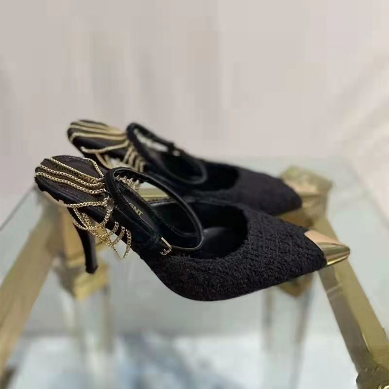 2025 New Pointed Stiletto High Heels Shallow Mouth Backless Closed Sandals Height Increasing Metal Toe Sexy Women's_voghion.com