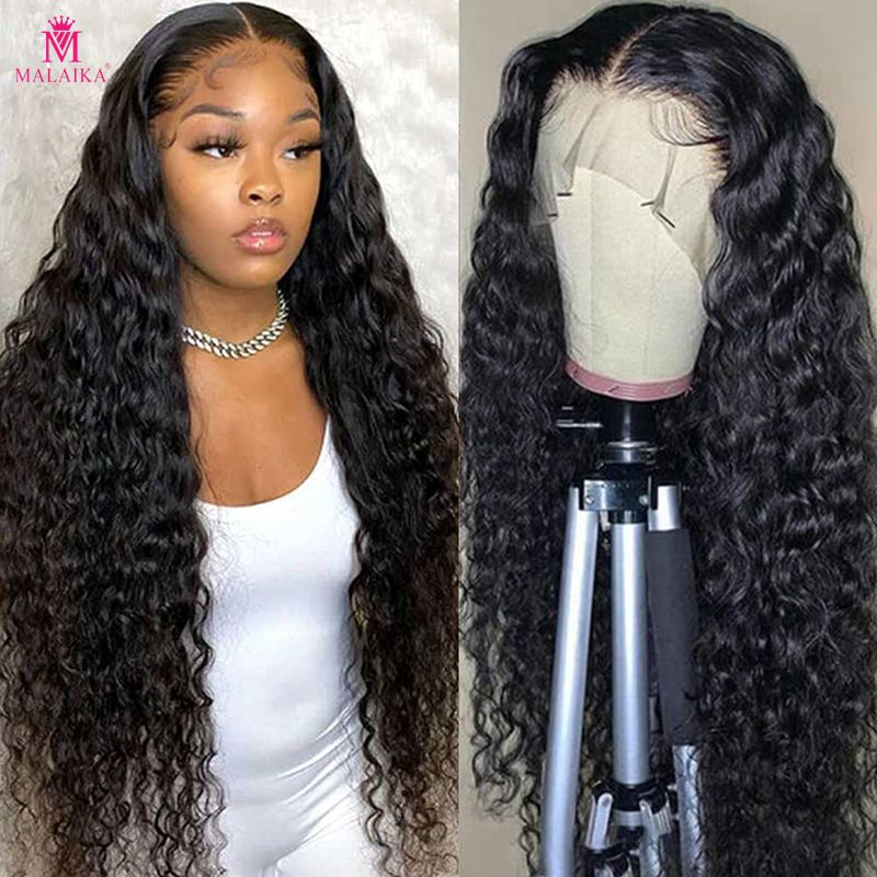 Parrucche anteriori in pizzo a onde profonde 13x4 Parrucche per capelli umani ricci a densità 180 per donne_voghion.com