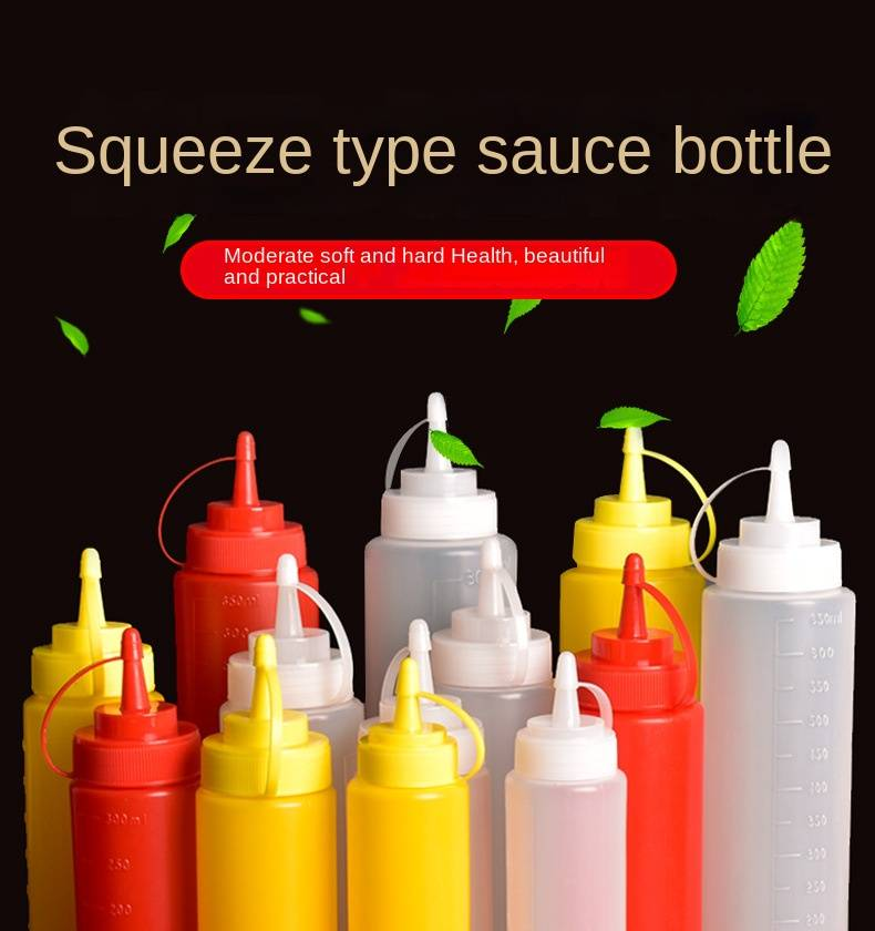 Plastic Saladedressing Dispenser voor Sauzen & Kruiden - Pers Type Smaakstof Fles voor Koken & Maaltijdvoorbereiding_voghion.com