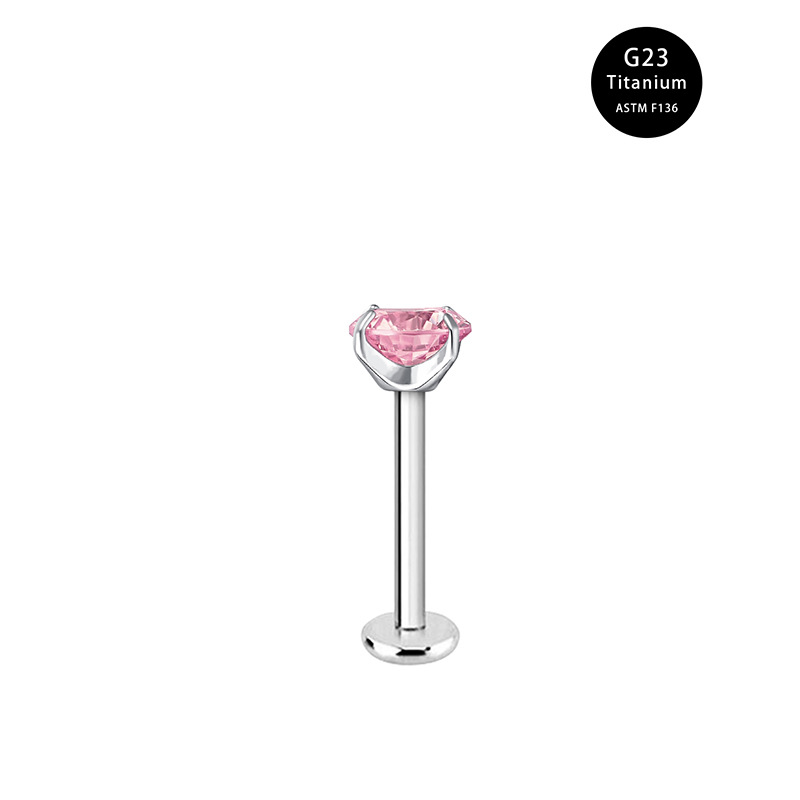 Unisex in lega di titanio perno per labbra filettatura interna zircone dritto orecchini a bottone in acciaio al titanio gioielli per piercing corpo_voghion.com